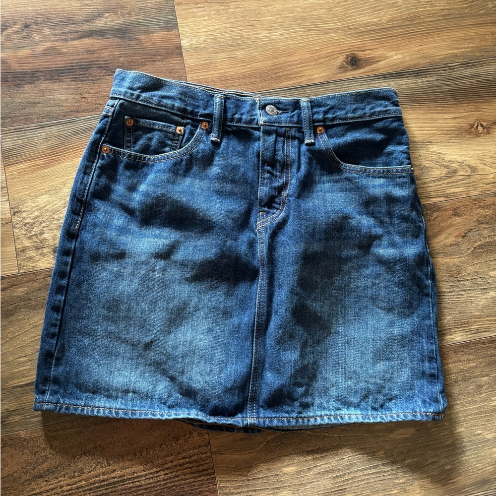 Levi's Indigo Blue Denim Midi Skirt